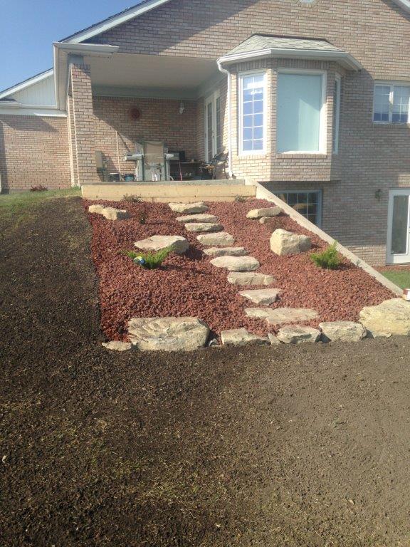 red landscape stone